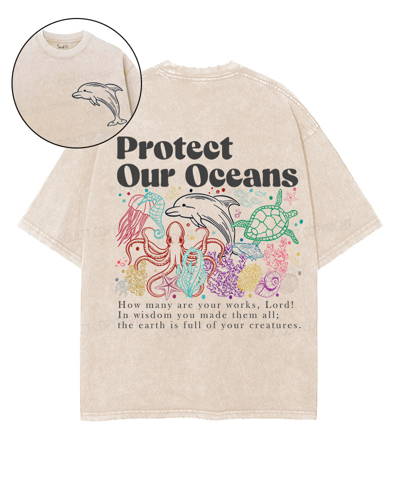 The Earth Is Full Of His Creatures Double Sided Unisex Washed Christian T-shirt Hoodie, Sweatshirt | CiraTrend.com (Image 1)