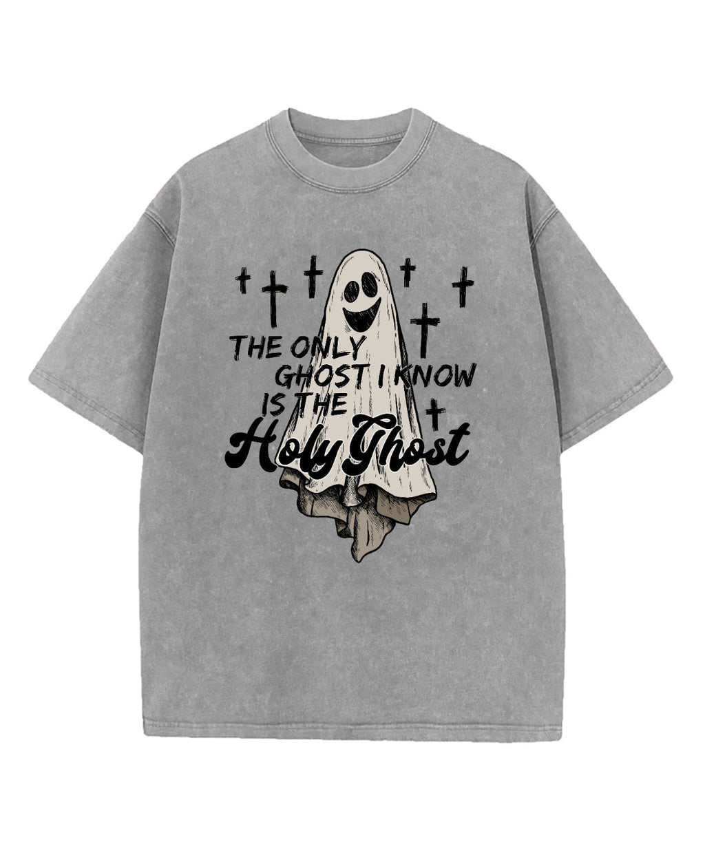 The Only Ghost Is Holy Ghost Washed Christian T-shirt Hoodie, Sweatshirt | CiraTrend.com (Image 4)
