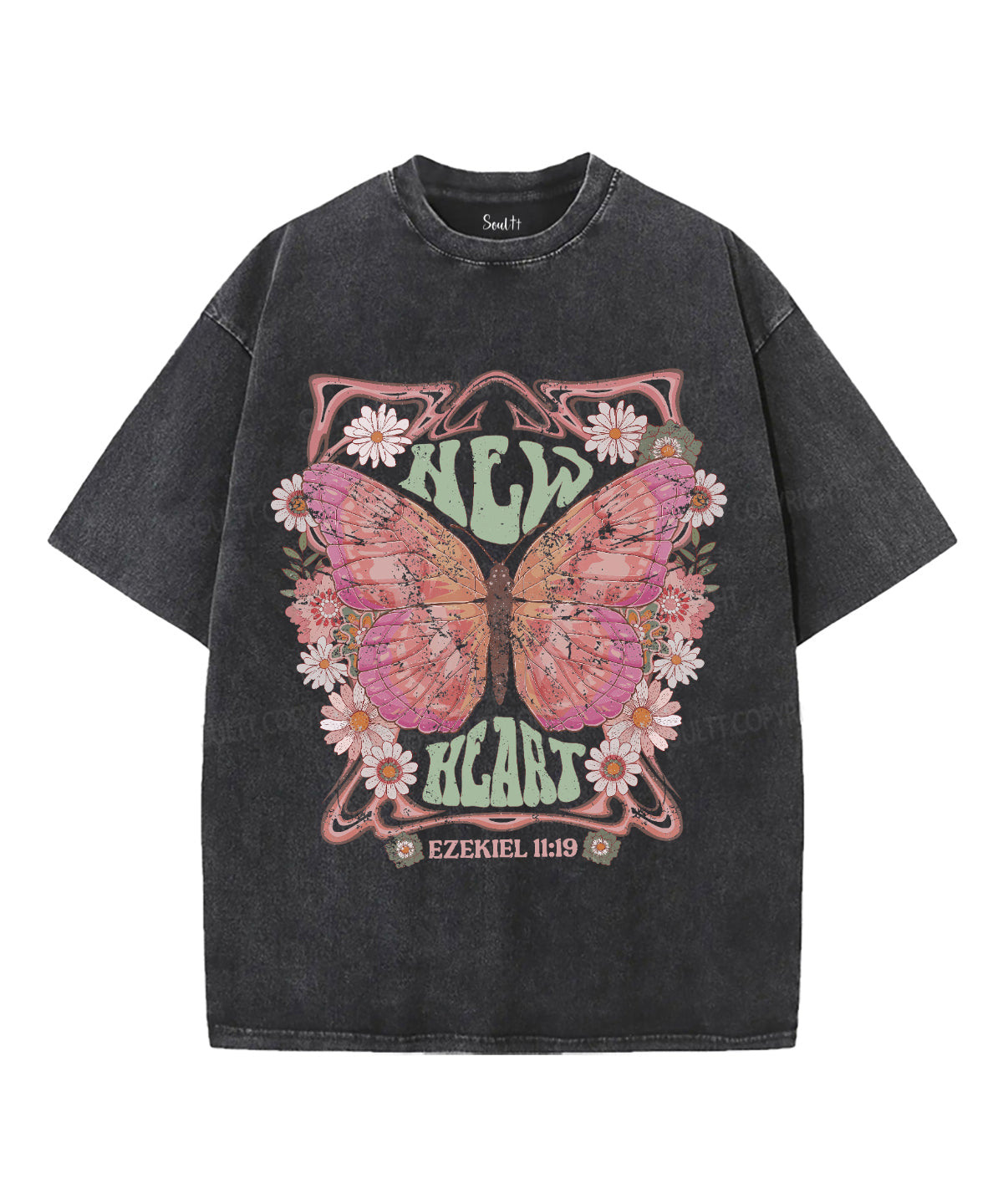 New Heart Unisex Washed Christian T-shirt Hoodie, Sweatshirt | CiraTrend.com (Image 2)