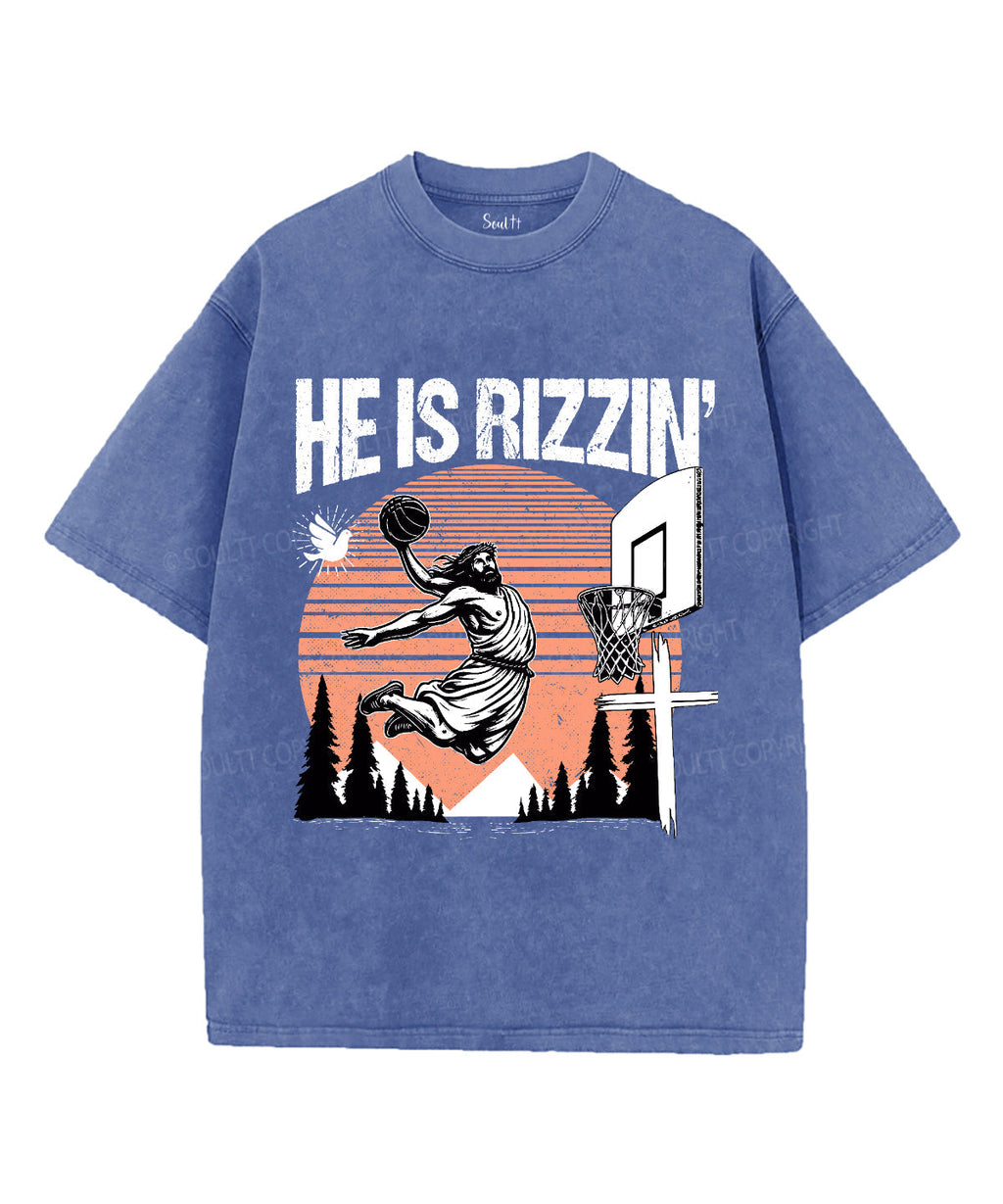 He Is Rizzin' Unisex Washed Christian T-shirt Style002 Hoodie, Sweatshirt | CiraTrend.com (Image 3)