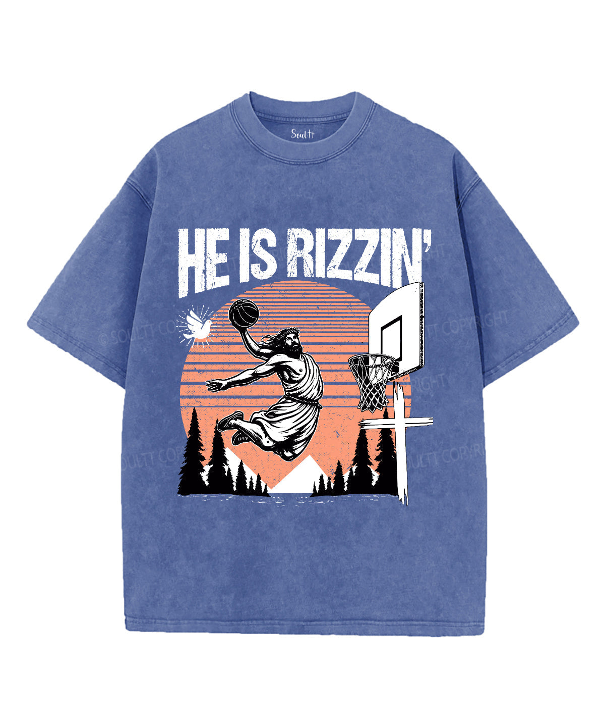 He Is Rizzin' Unisex Washed Christian T-shirt Style002 Hoodie, Sweatshirt | CiraTrend.com (Image 3)