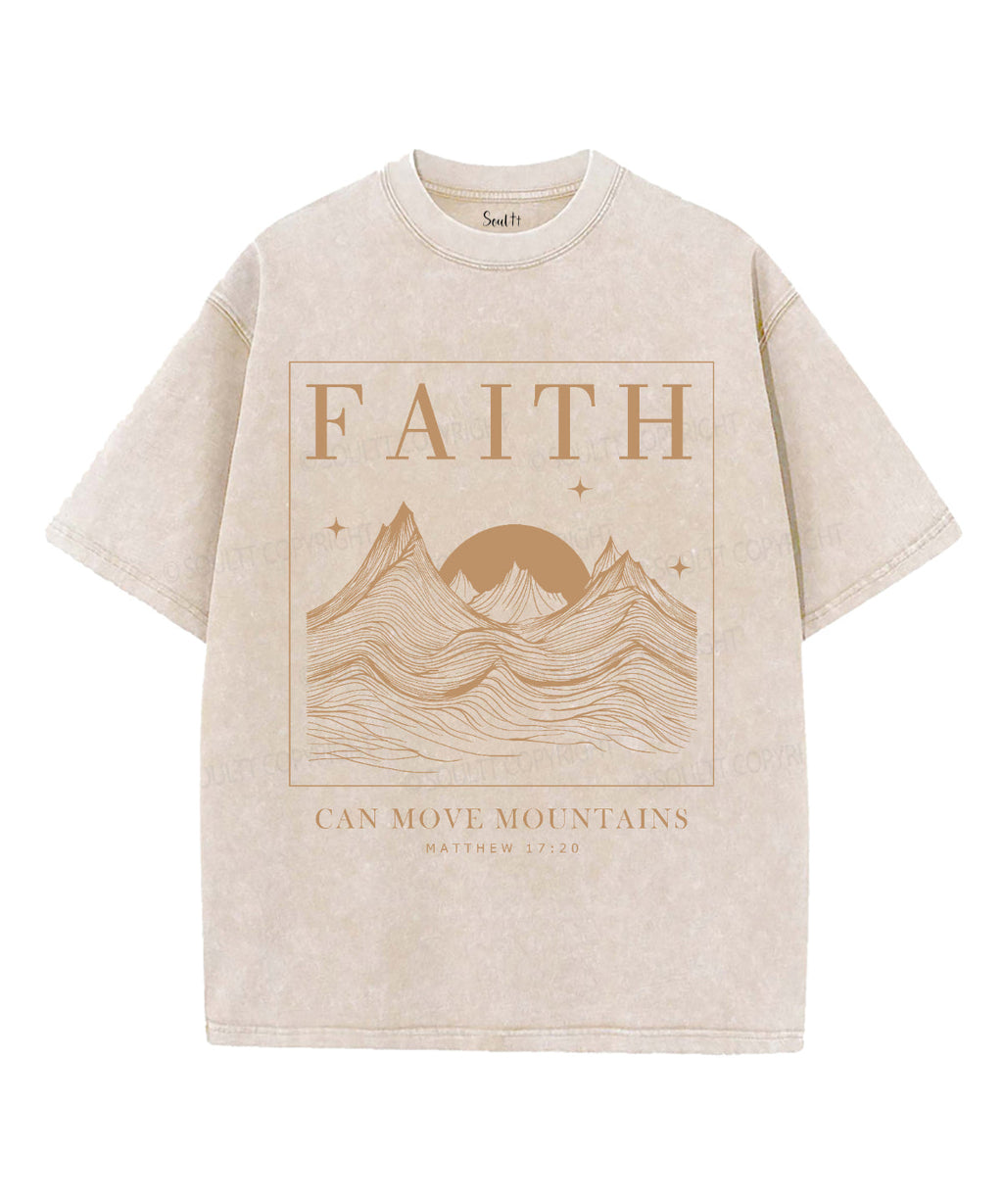 Faith Can Move Mountains Washed Christian T-shirt Hoodie, Sweatshirt | CiraTrend.com (Image 2)