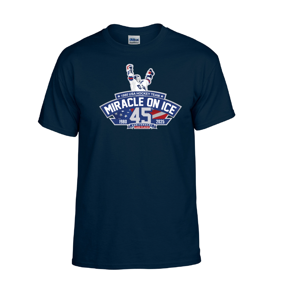 1980 Miracle on Ice 45th Anniversary (1980-2025) Tee - Navy Hoodie, Sweatshirt | CiraTrend.com (Image 1)