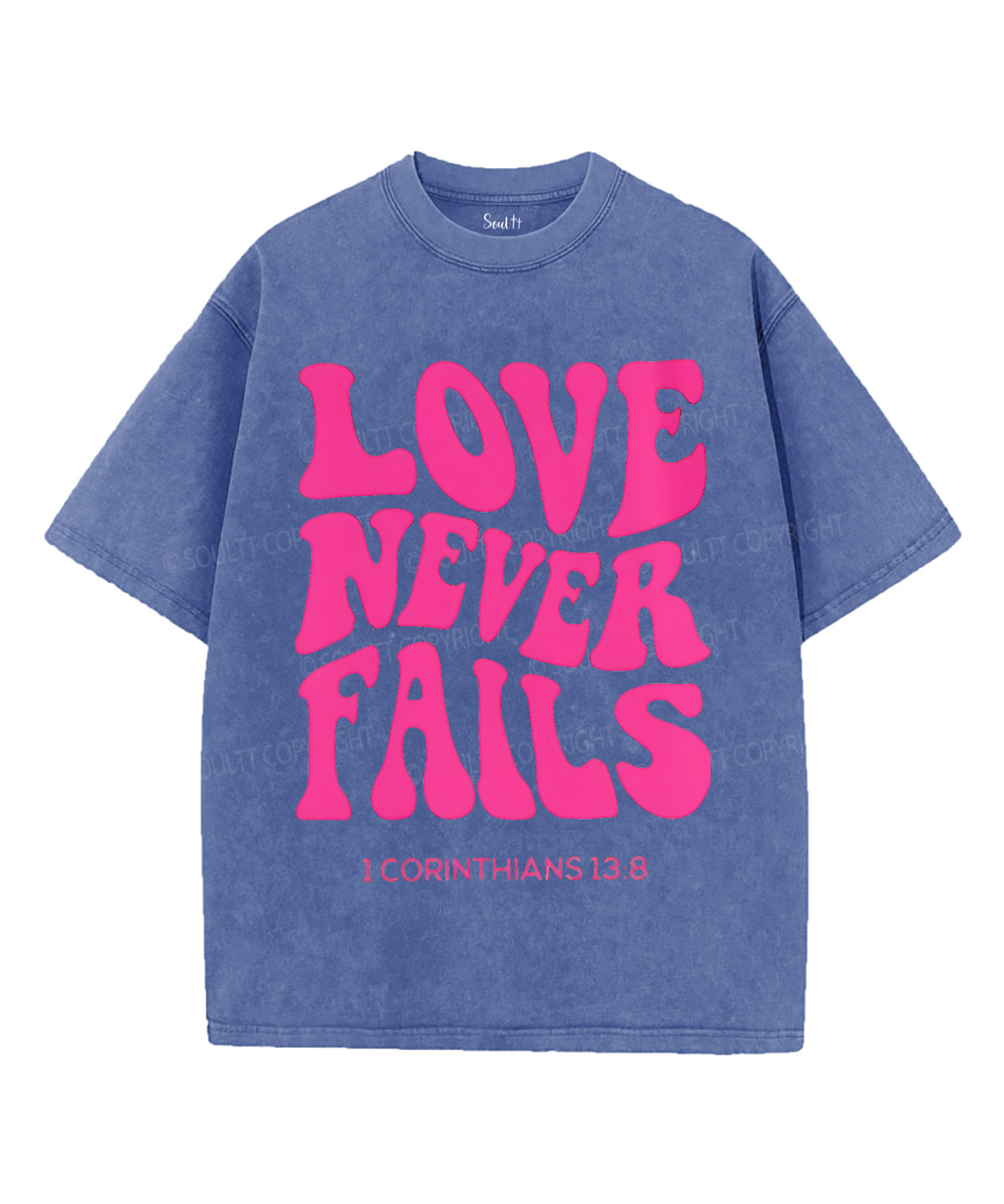 Love Never Fails Unisex Washed Christian T-shirt Hoodie, Sweatshirt | CiraTrend.com (Image 4)