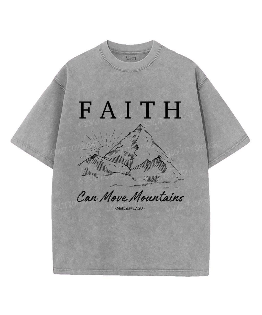 Faith Can Move Mountains Unisex Washed Christian T-shirt Hoodie, Sweatshirt | CiraTrend.com (Image 2)