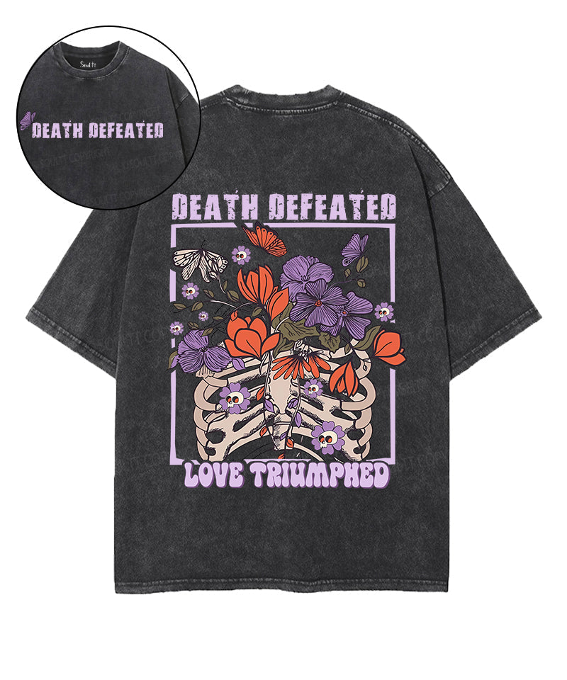 Death Defeated Double Sided Washed Christian T-Shirts, Hoodie, Sweatshirt