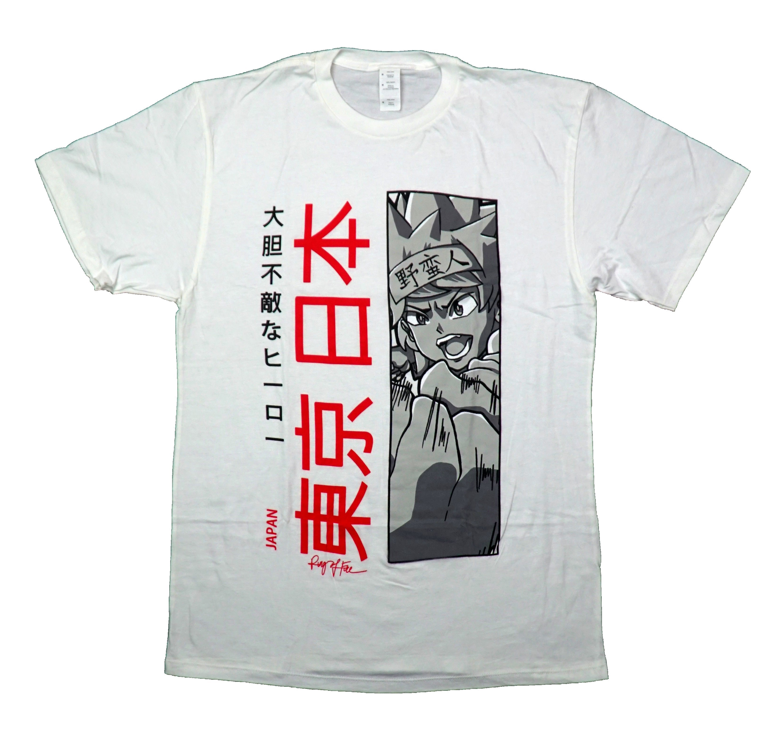 Ring of Fire Mens T-Shirt - Grayscale of Vampire Girl Along Red Kanji Hoodie, Sweatshirt | CiraTrend.com
