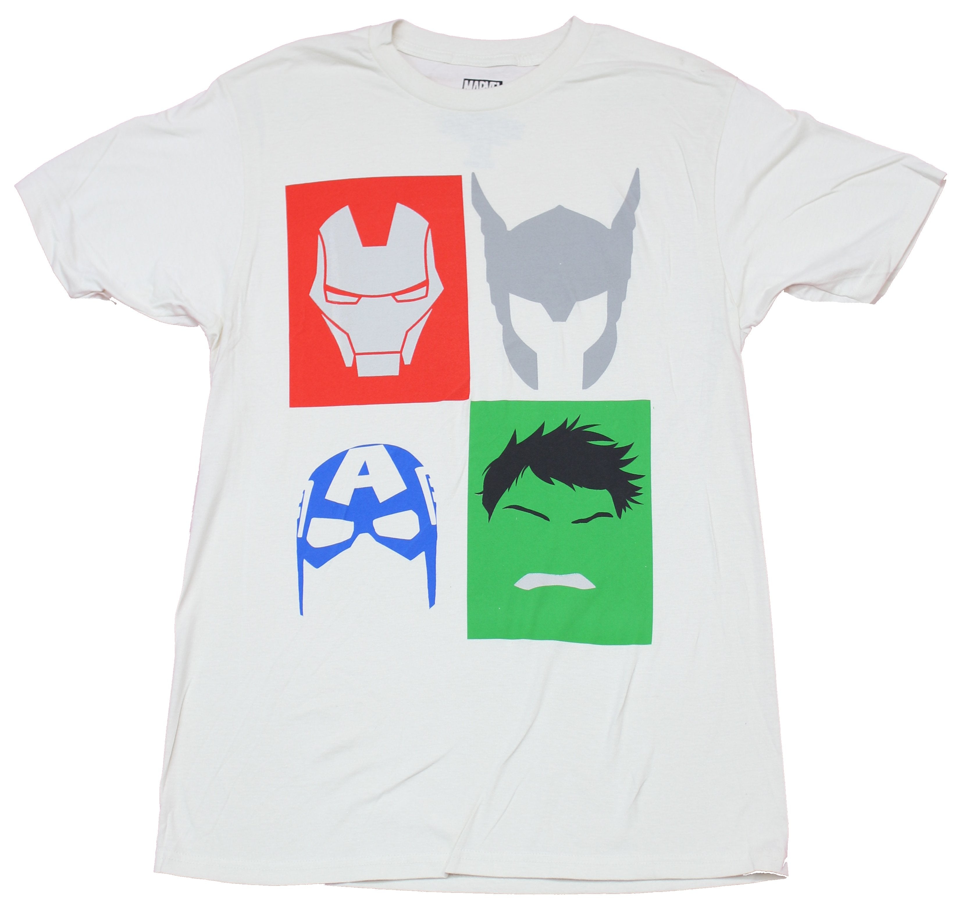 Avengers Mens T-Shirt - Stylized Four Face Box Image Hoodie, Sweatshirt | CiraTrend.com
