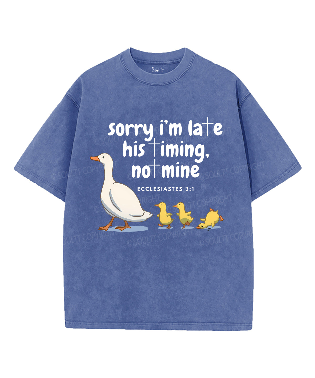 Sorry I'm Late Unisex Washed Christian T-shirt Hoodie, Sweatshirt | CiraTrend.com (Image 4)