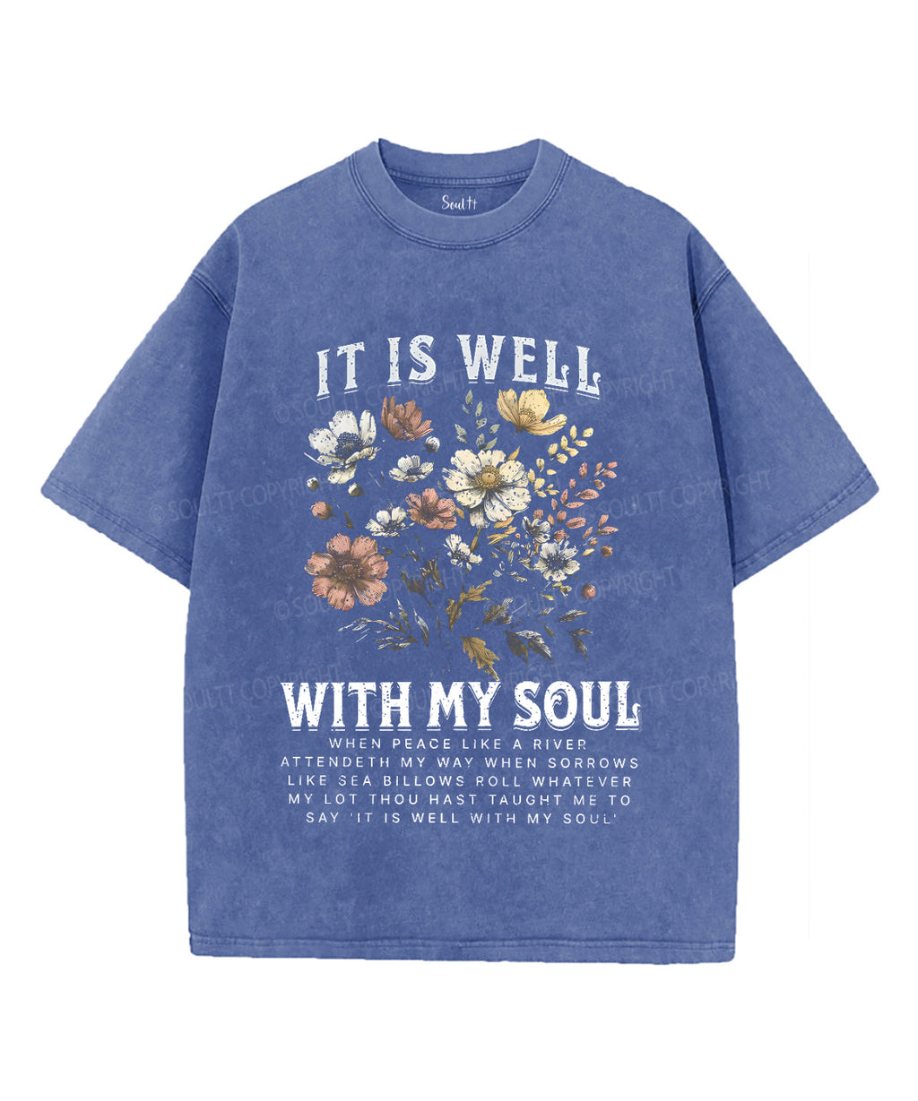 It Is Well With My Soul Unisex Washed Christian T-shirt Style005 Hoodie, Sweatshirt | CiraTrend.com (Image 3)