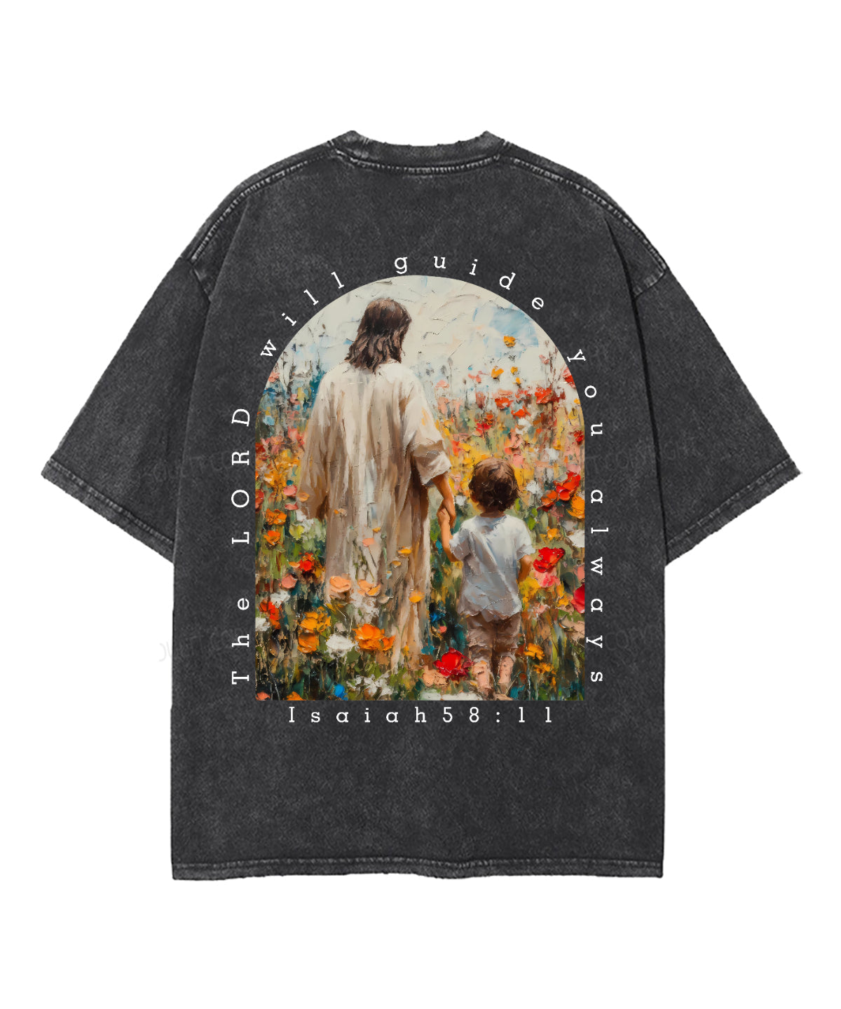 The Lord Will Guide You Double Sided Unisex Washed Christian T-shirt Hoodie, Sweatshirt | CiraTrend.com (Image 5)