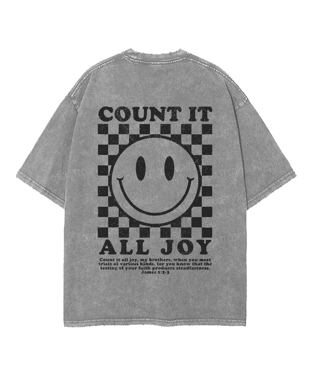 Count All Joy Double Sided Washed Christian T-Shirts, Hoodie, Sweatshirt