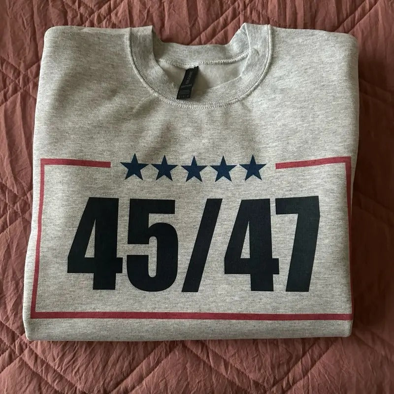 Trump 45/47 Sweatshirt Trump 2024 Comfy Sweatshirt T-Shirts, Hoodie | CiraTrend.com