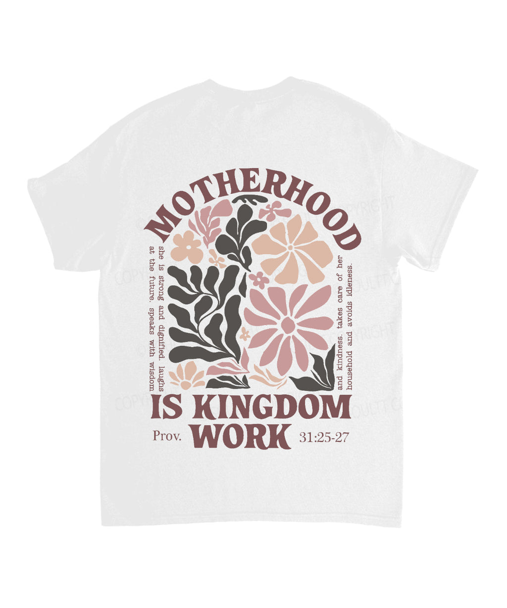 Motherhood Is Kingdom Work Double Sided Unisex Cotton Christian T-Shirt Style002 Hoodie, Sweatshirt | CiraTrend.com (Image 4)