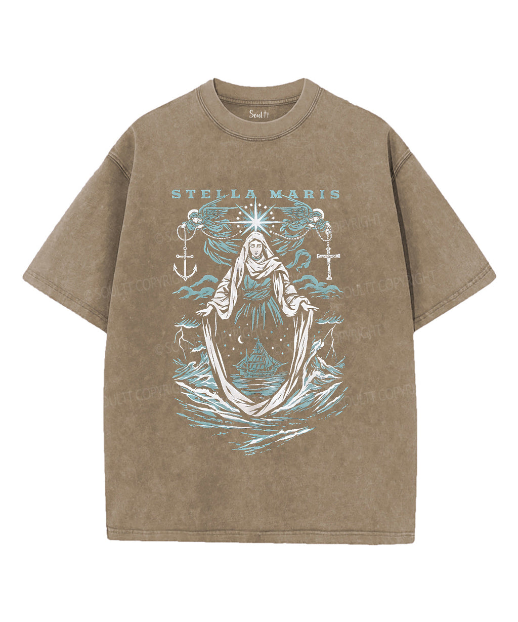 Stella Maris Unisex Washed Christian T-shirt Hoodie, Sweatshirt | CiraTrend.com (Image 5)