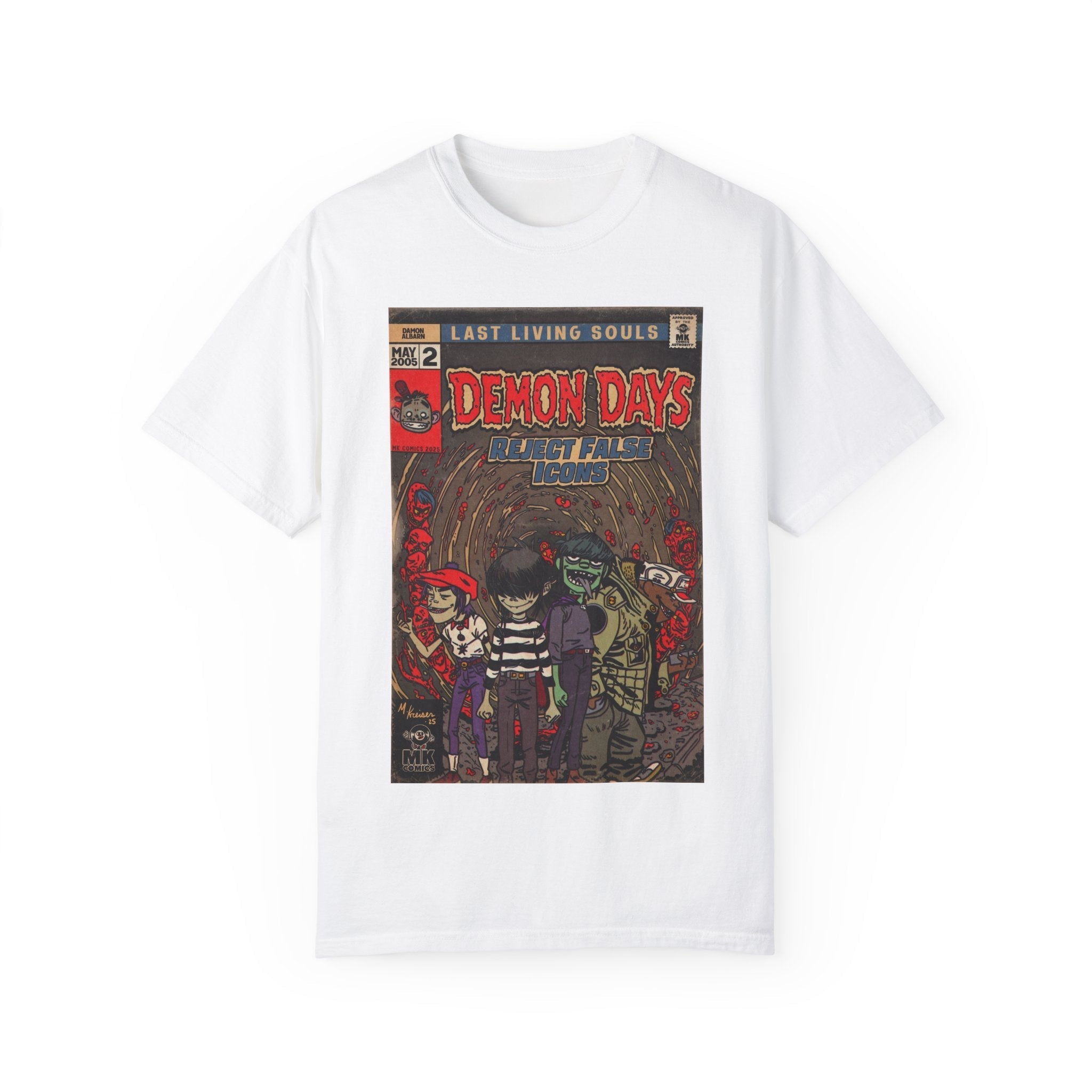 Demon Days - Unisex Garment-Dyed T-shirt Hoodie, Sweatshirt | CiraTrend.com (Image 2)