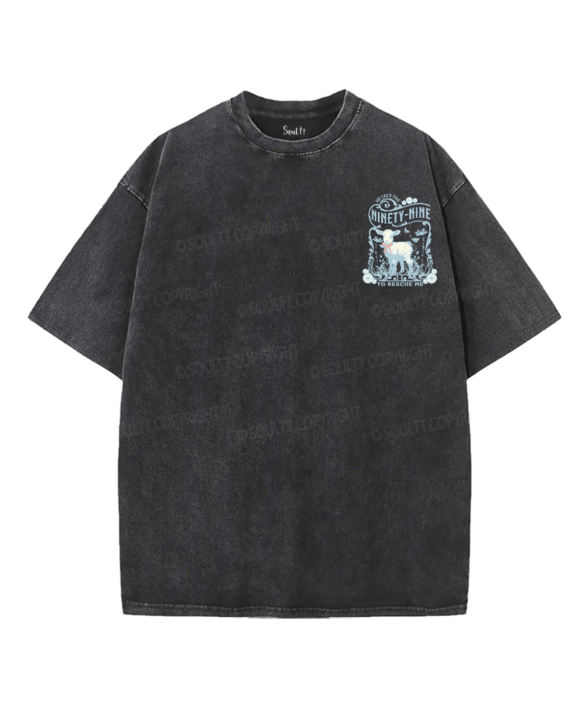 He Left The Ninety-Nine Double Sided Unisex Washed Christian T-shirt Hoodie, Sweatshirt | CiraTrend.com (Image 4)