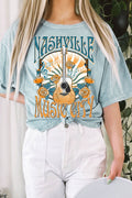 Nashville Music City Flower Mineral Long Crop Top