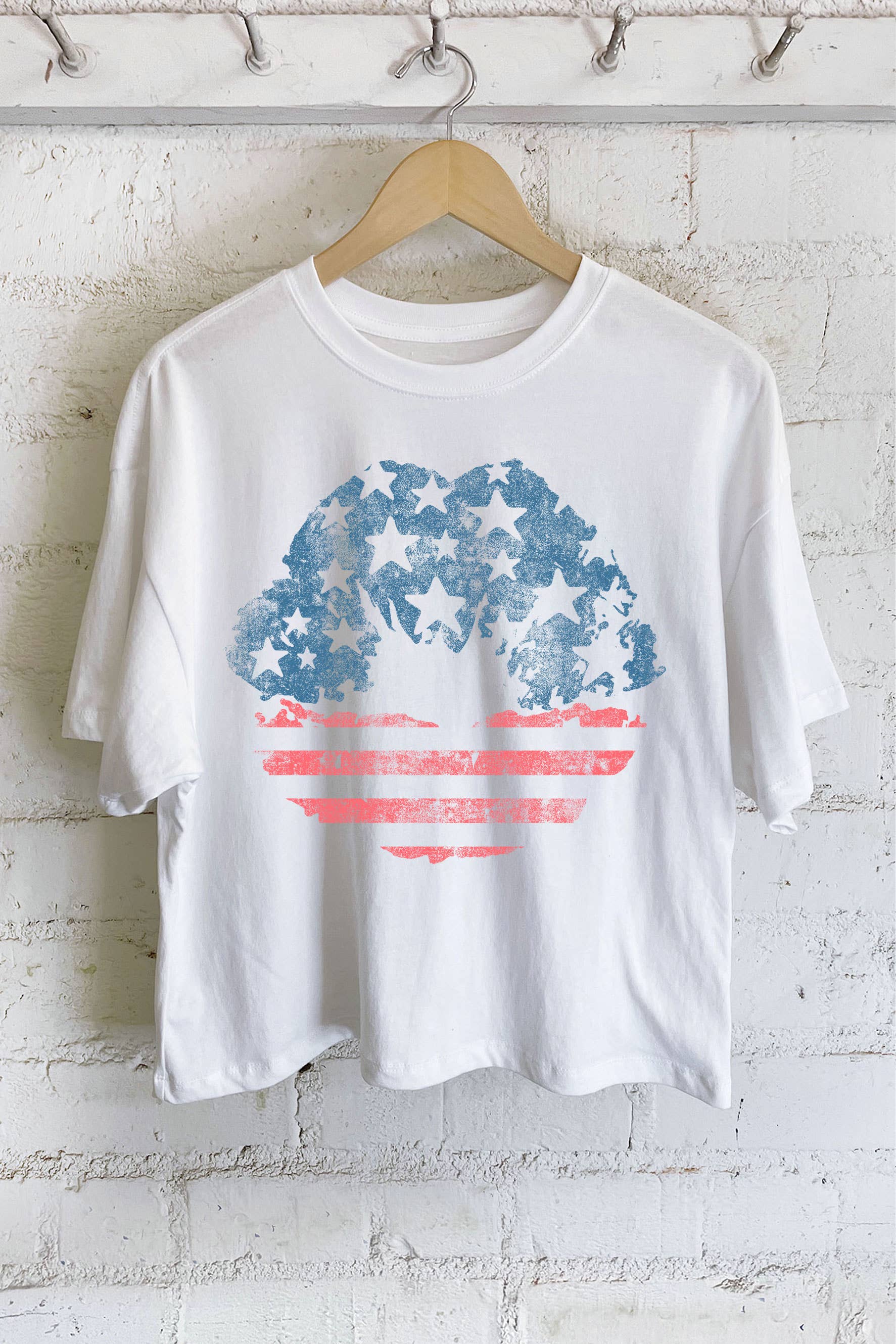 Lips Flag Graphic Long Crop Top
