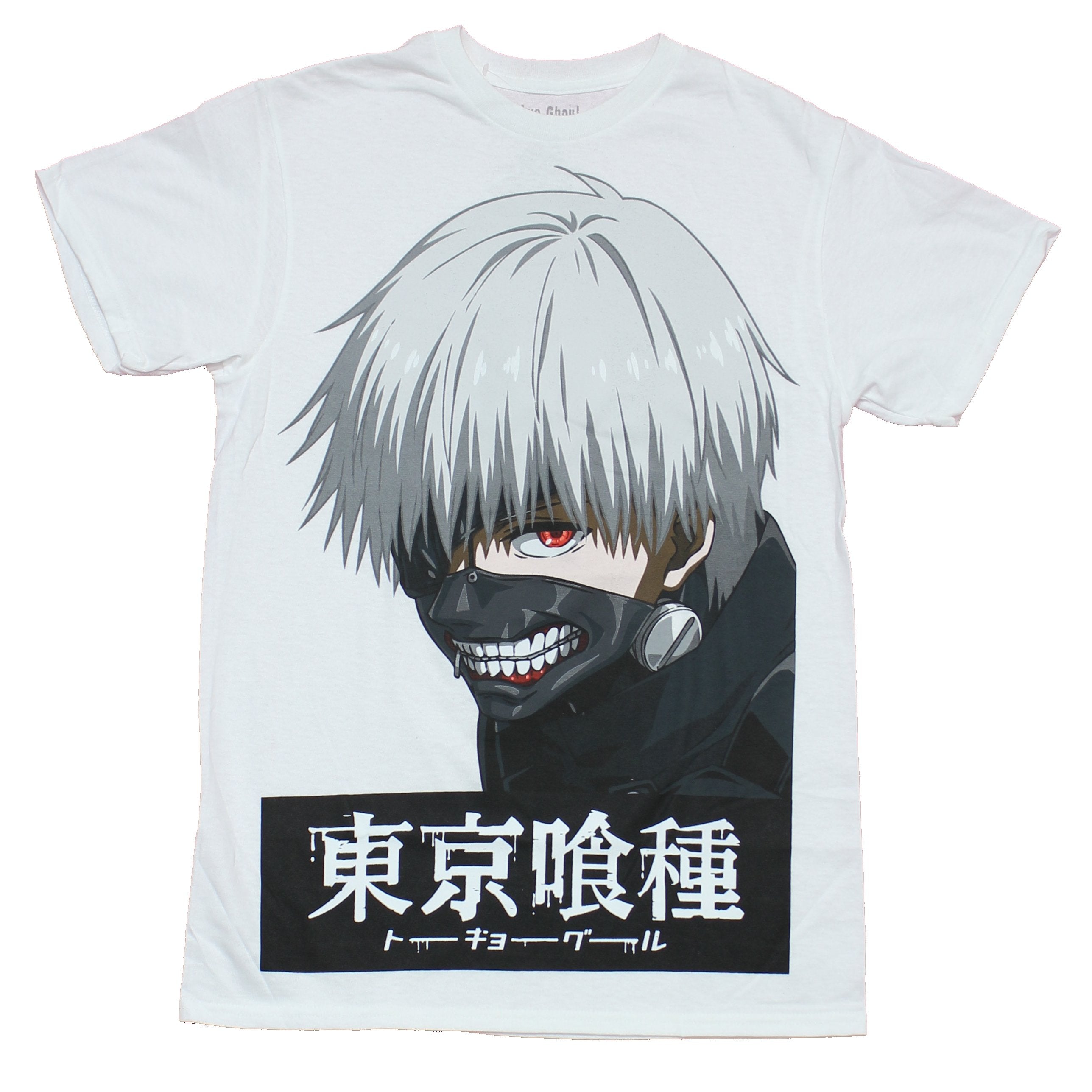 Tokyo Ghoul Mens  T-Shirt - Giant Ghoul Face Over Kanji Image Hoodie, Sweatshirt | CiraTrend.com