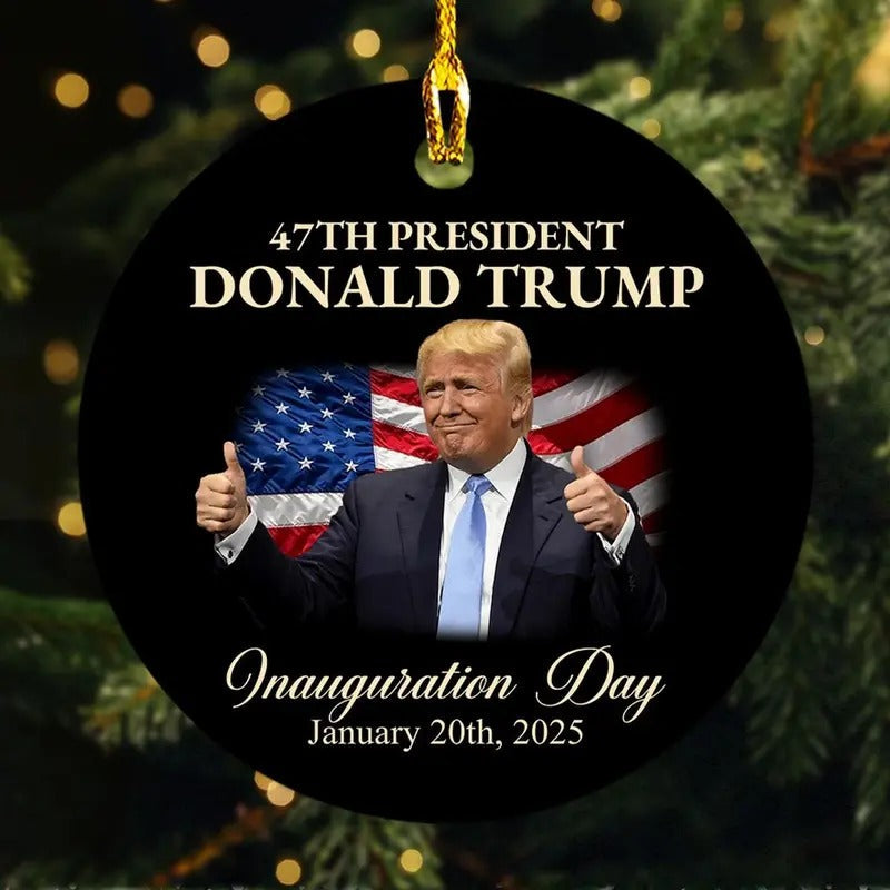 47th President Donald Trump Inauguration Day Ornament, Donald Trump 47 Ornament, Trump 2024 Ornamentcor