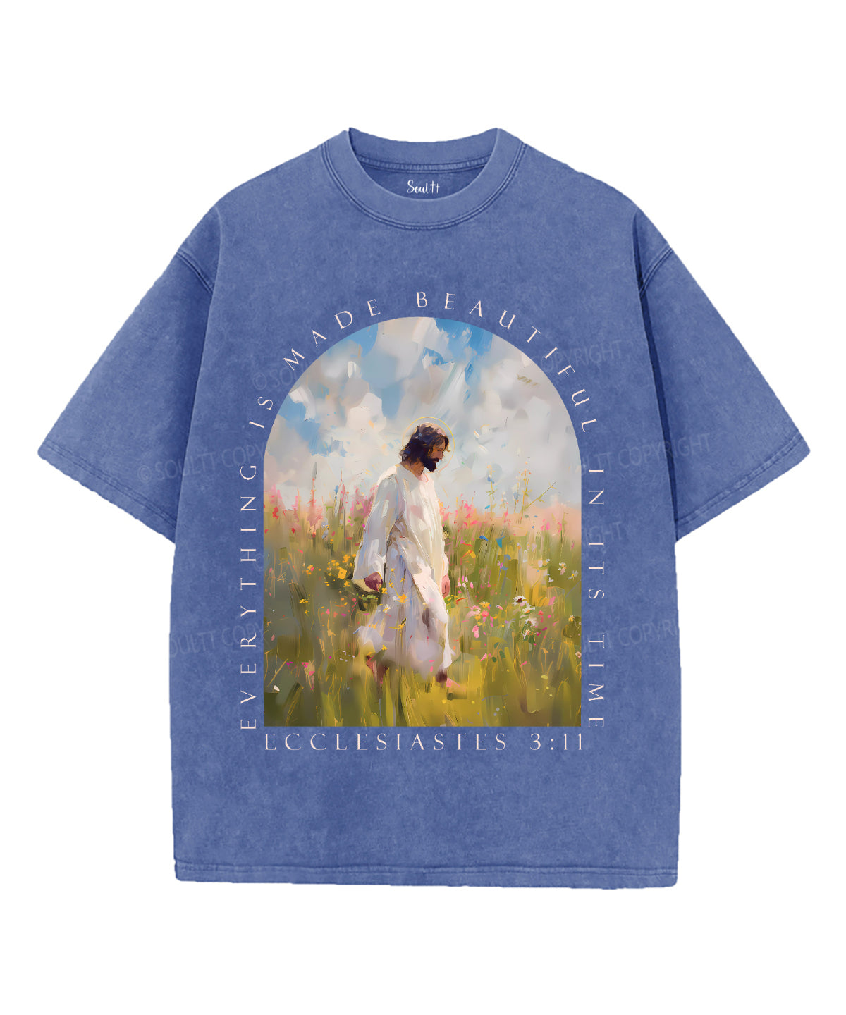 Everything Is Made Beautiful In It's Time Unisex Washed Christian T-shirt Hoodie, Sweatshirt | CiraTrend.com (Image 4)