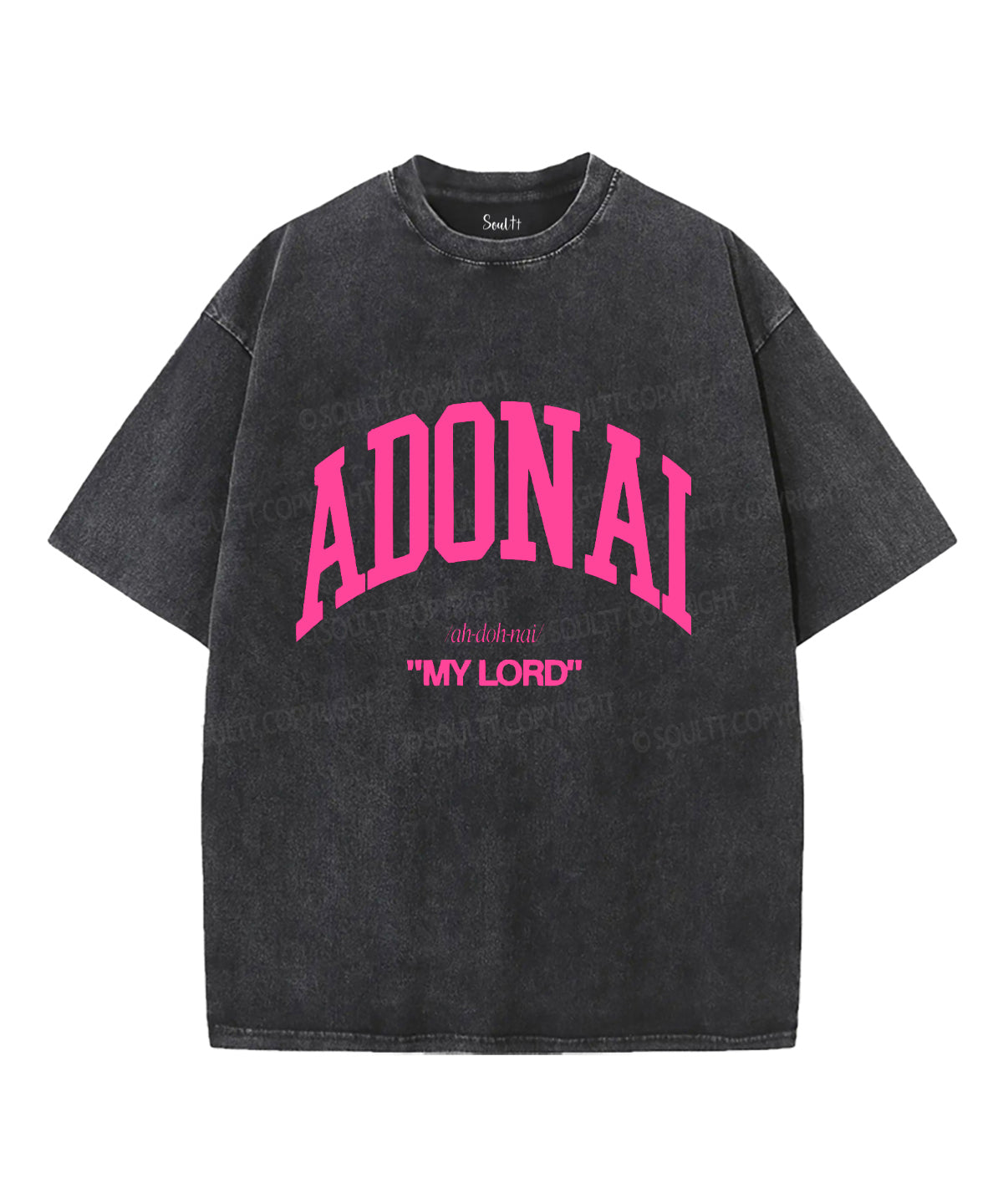Adonai Unisex Washed Christian T-shirt Hoodie, Sweatshirt | CiraTrend.com (Image 2)