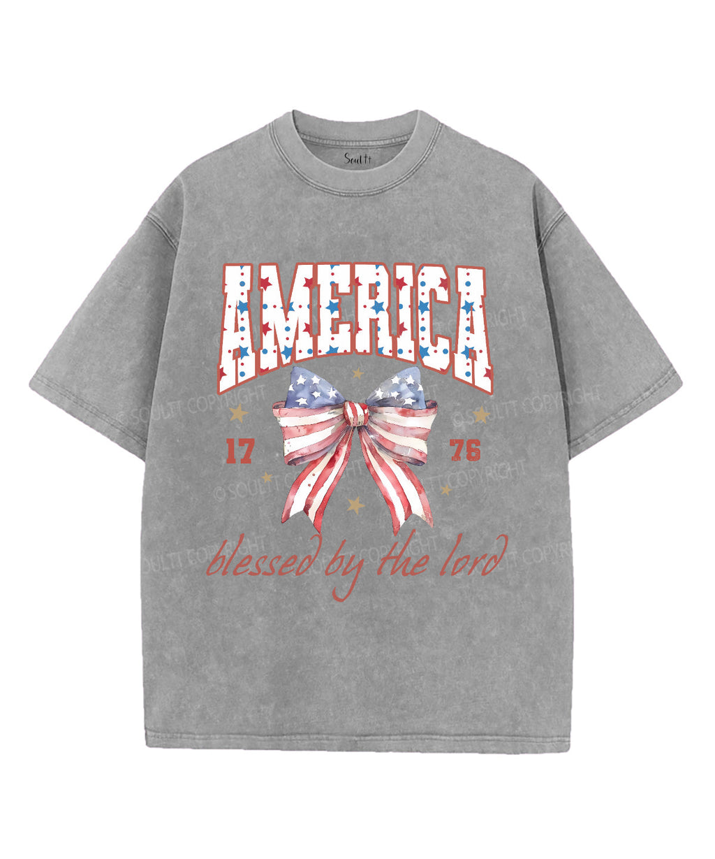 America Blessed By The Lord Unisex Washed Christian T-shirt Hoodie, Sweatshirt | CiraTrend.com (Image 2)