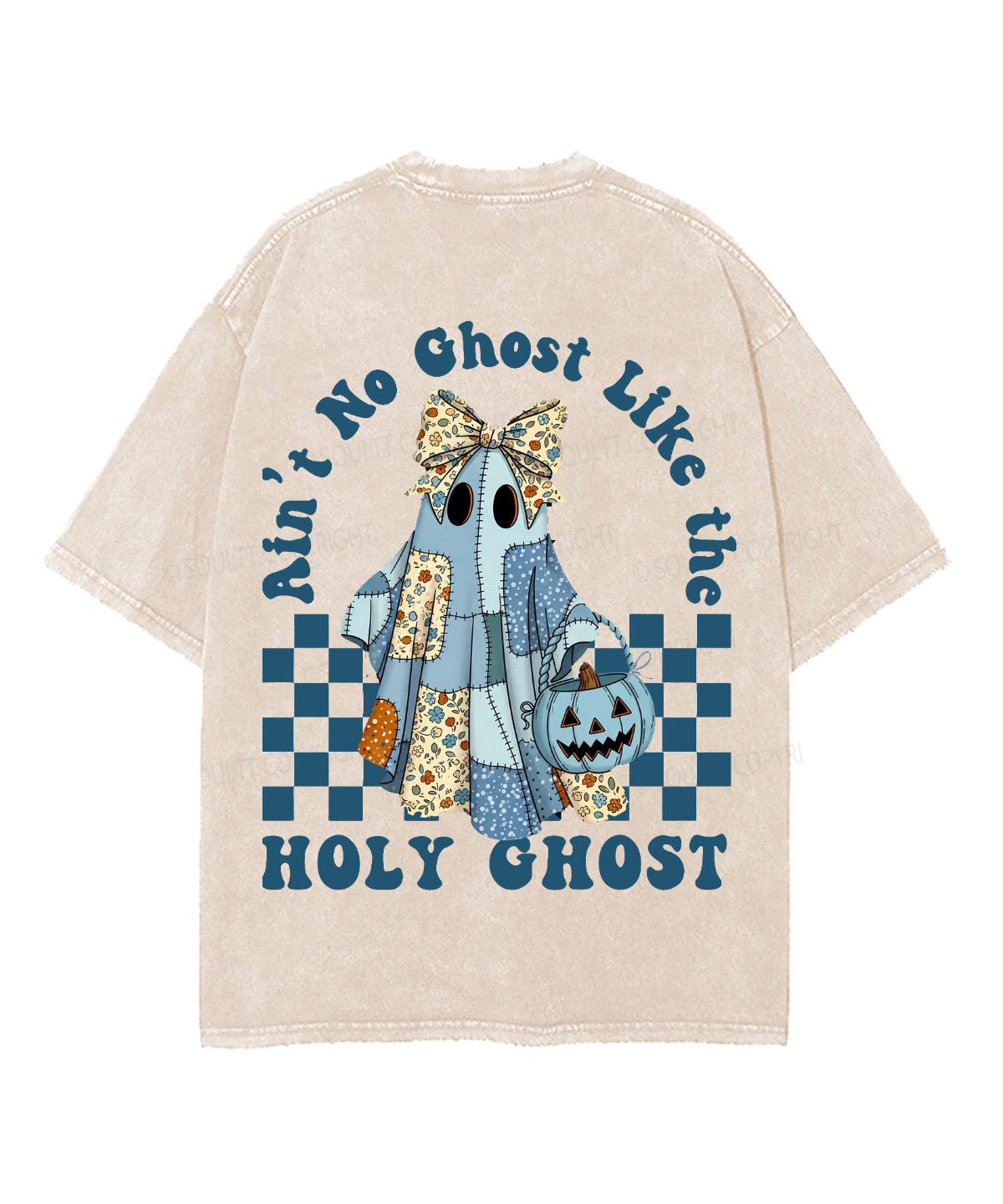 Halloween Holy Ghost Double Sided Unisex Washed Christian T-shirt Hoodie, Sweatshirt | CiraTrend.com (Image 3)