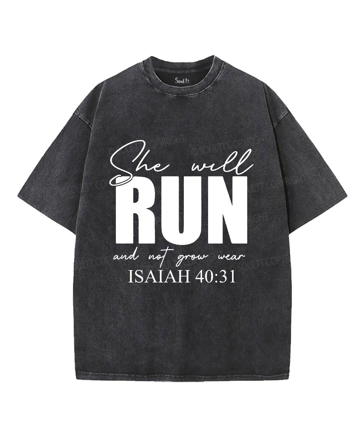 She Will Run Washed Christian T-shirt Hoodie, Sweatshirt | CiraTrend.com (Image 1)