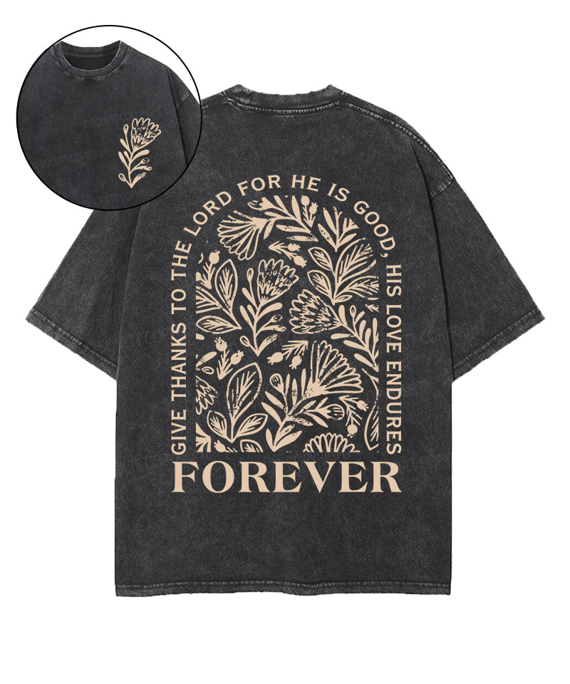 Give Thanks For The Lord Double Sided Unisex Washed Christian T-shirt Hoodie, Sweatshirt | CiraTrend.com (Image 1)