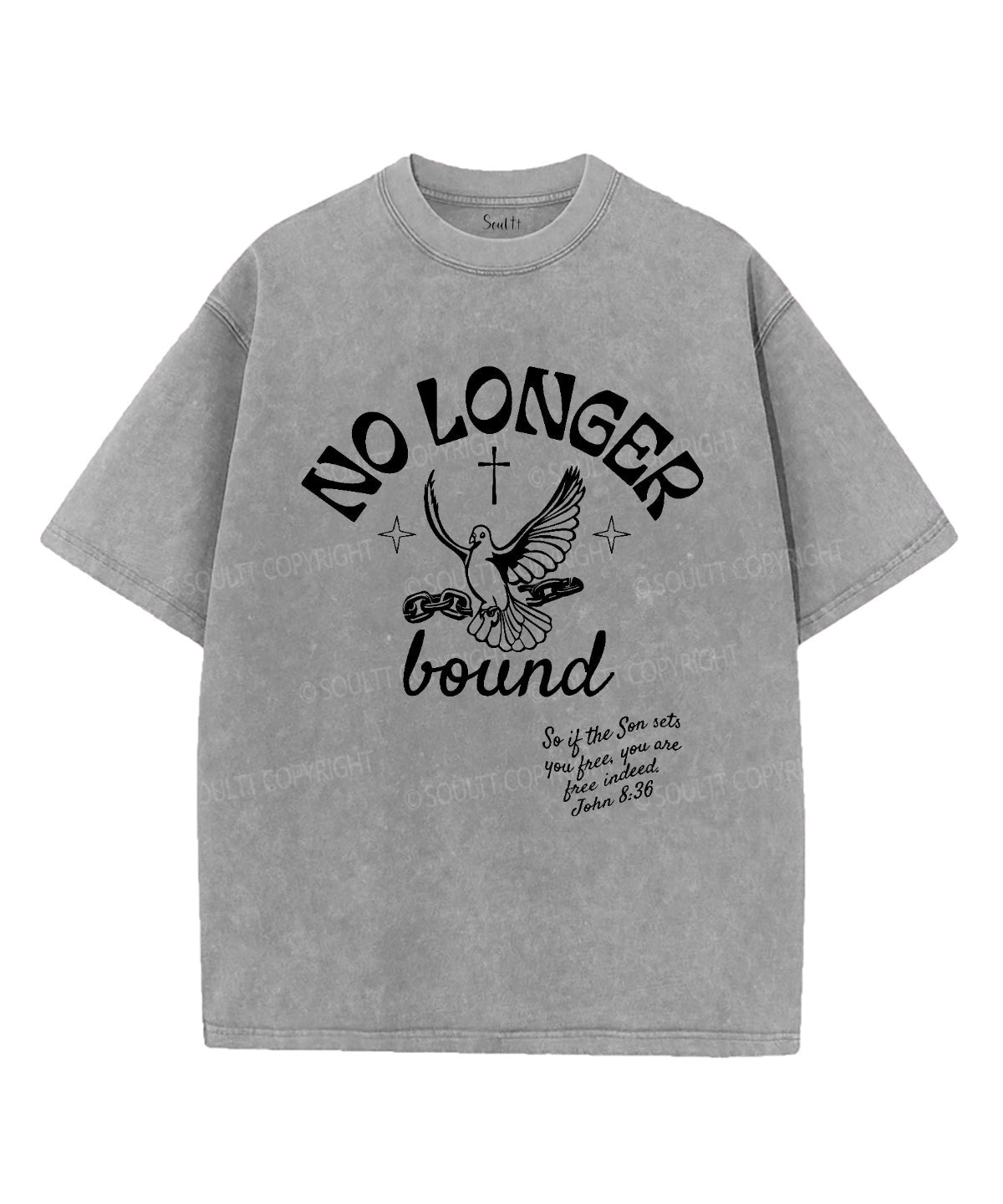 No Longer Bound Washed Christian T-shirt Hoodie, Sweatshirt | CiraTrend.com (Image 3)