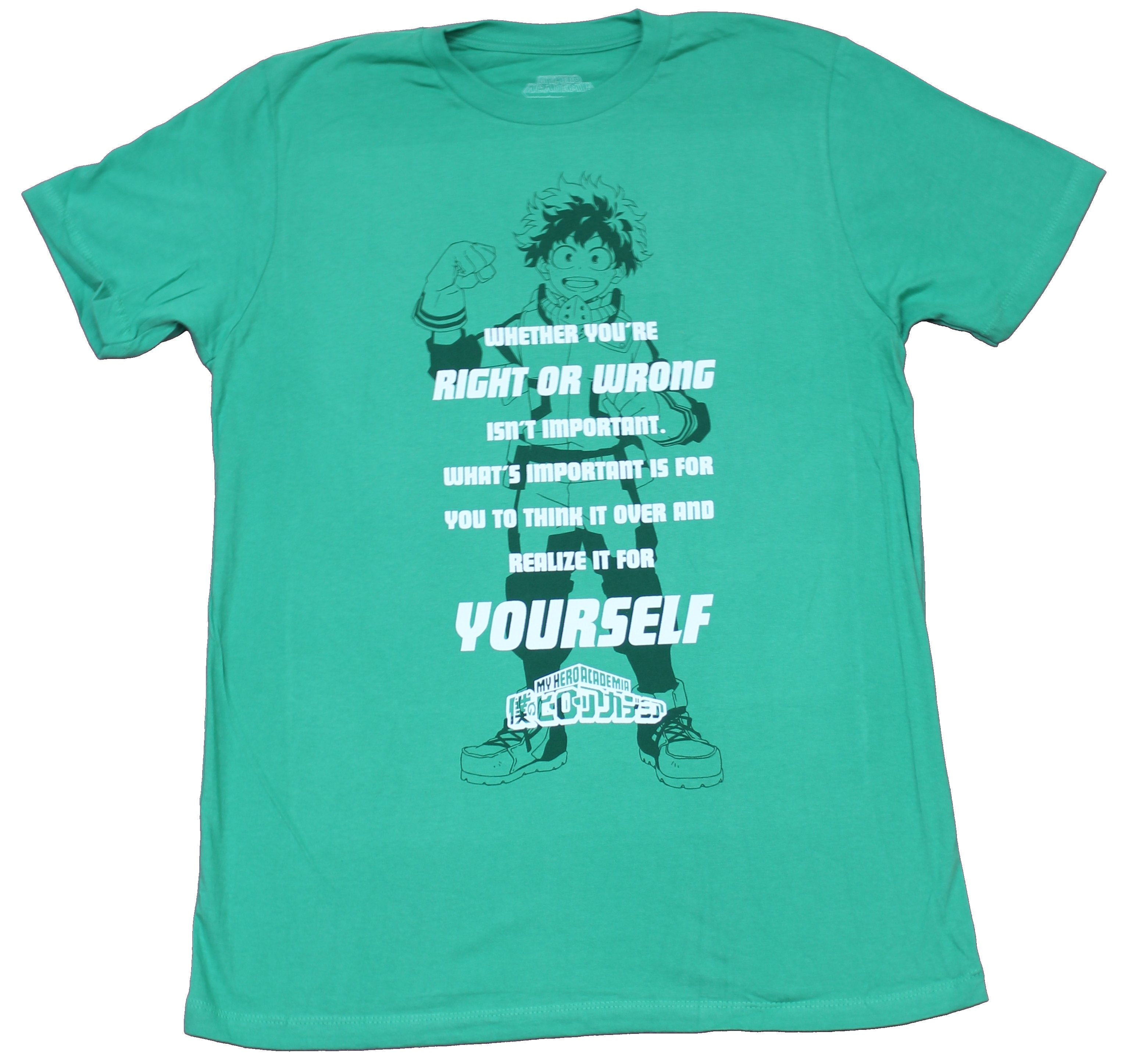 My Hero Academia Mens T-Shirt - Deku Right or Wrong Realize For Yourself Hoodie, Sweatshirt | CiraTrend.com