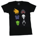 Overwatch Mens T-Shirt - Verses Spray Character Head Images Hoodie, Sweatshirt | CiraTrend.com