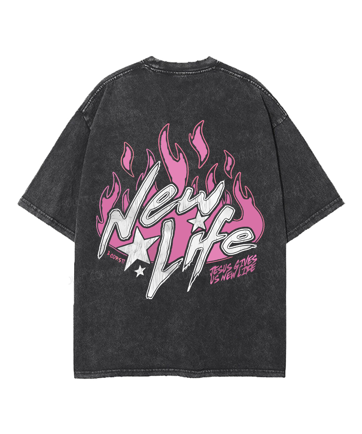 New Life Double Sided Unisex Washed Christian T-shirt Hoodie, Sweatshirt | CiraTrend.com (Image 3)