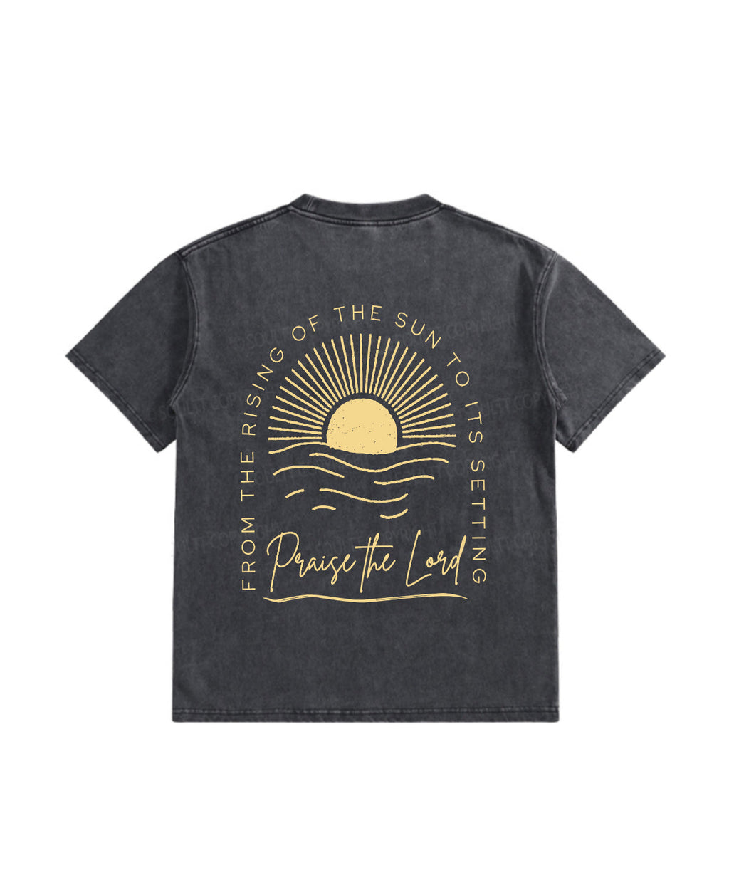 Kids Praise The Lord Double Sided Washed Christian T-shirt Hoodie, Sweatshirt | CiraTrend.com (Image 3)