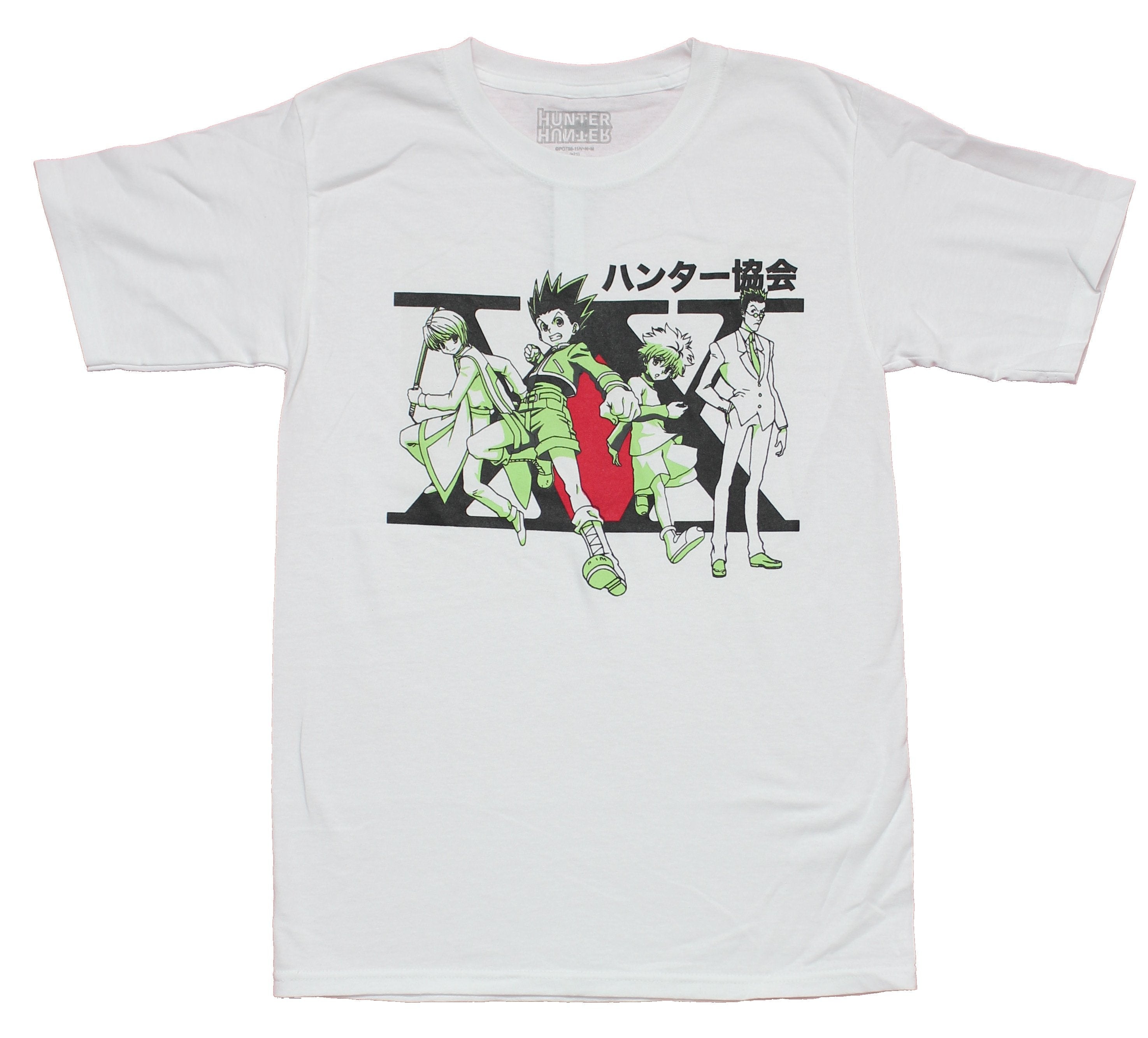 Hunter X Hunter Mens T-Shirt - Green Tinted 4 in XX Logo Image Hoodie, Sweatshirt | CiraTrend.com