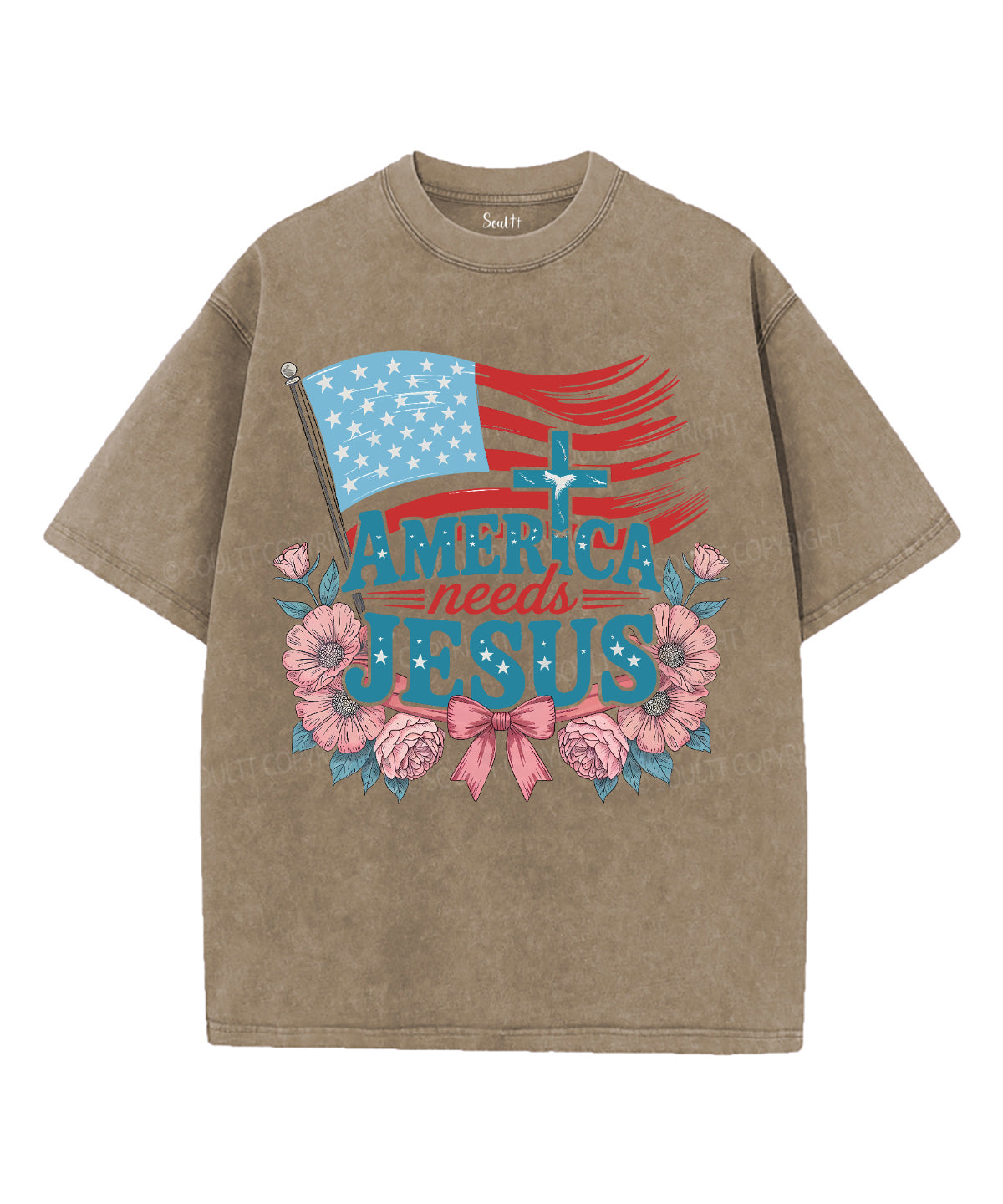 America Needs Jesus Unisex Washed Christian T-shirt Style002 Hoodie, Sweatshirt | CiraTrend.com (Image 5)