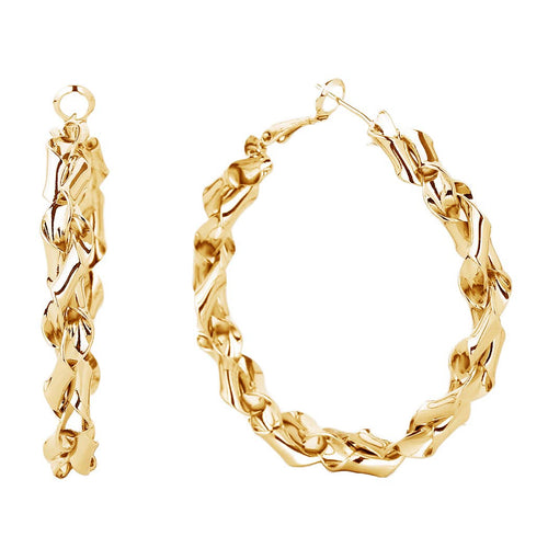 14K Gold-Dipped Twisted Omega Closure Earrings