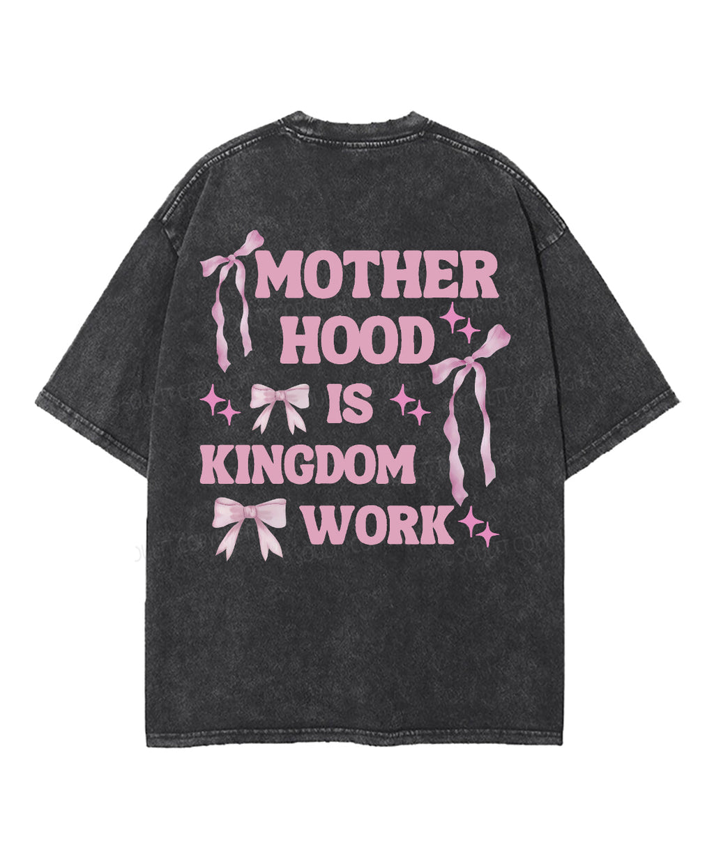 Motherhood Is Kingdom Work Double Sided Unisex Washed Christian T-shirt Style003 Hoodie, Sweatshirt | CiraTrend.com (Image 3)