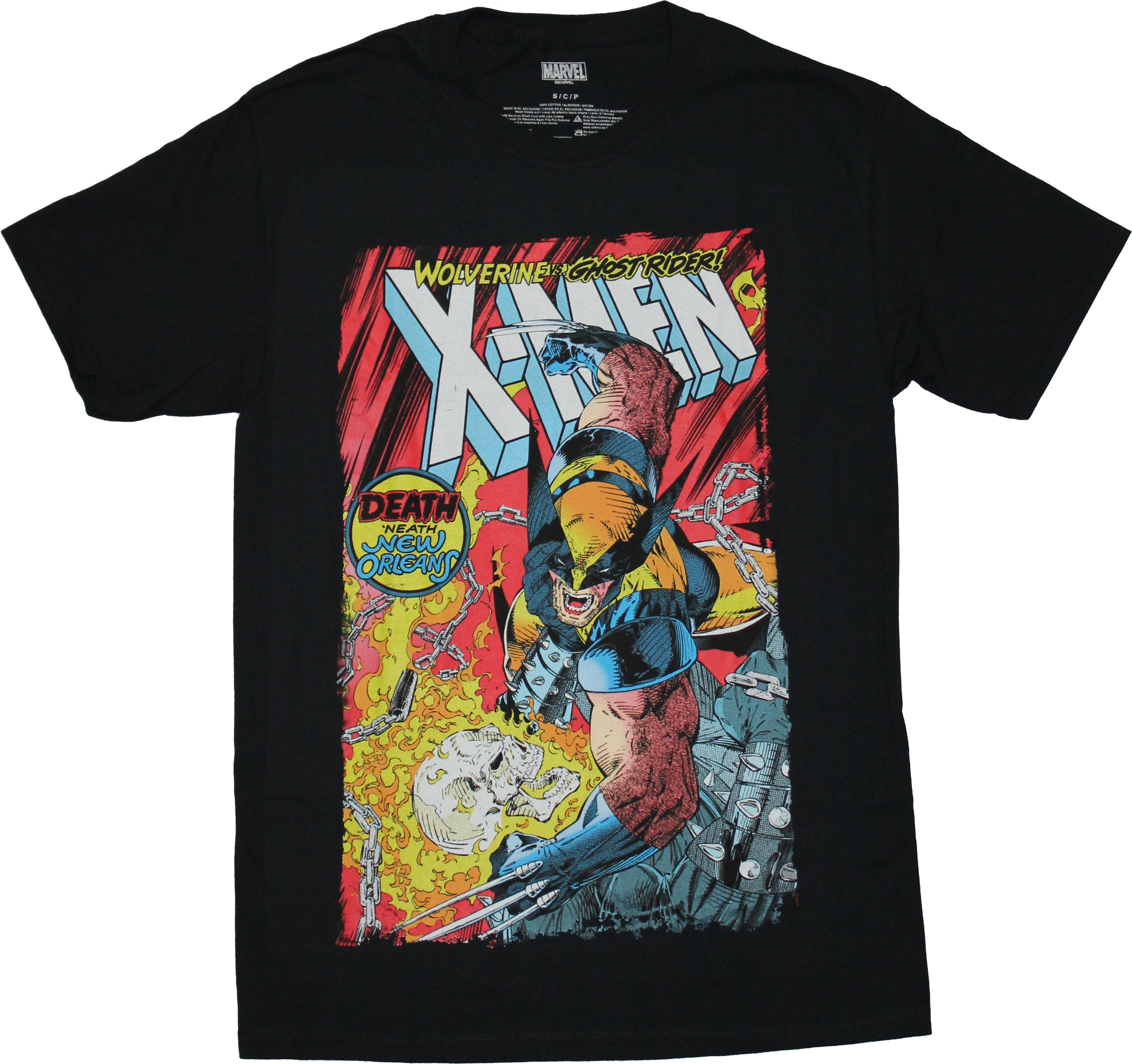 X-Men Mens T-Shirt - Wolverine Battles Ghost Rider Cover Hoodie, Sweatshirt | CiraTrend.com