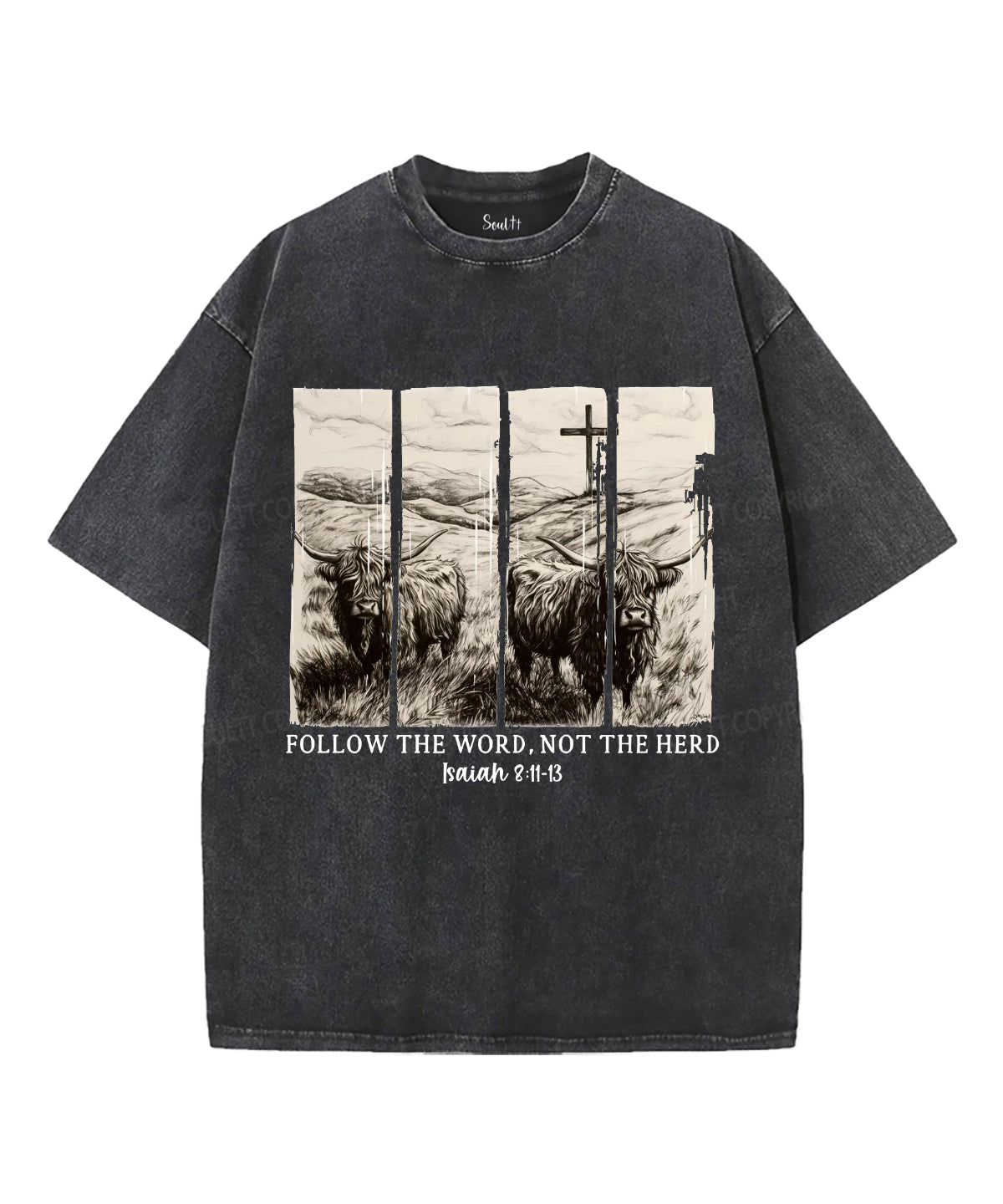 Follow the Word Unisex Washed Christian T-shirt Style002 Hoodie, Sweatshirt | CiraTrend.com (Image 1)