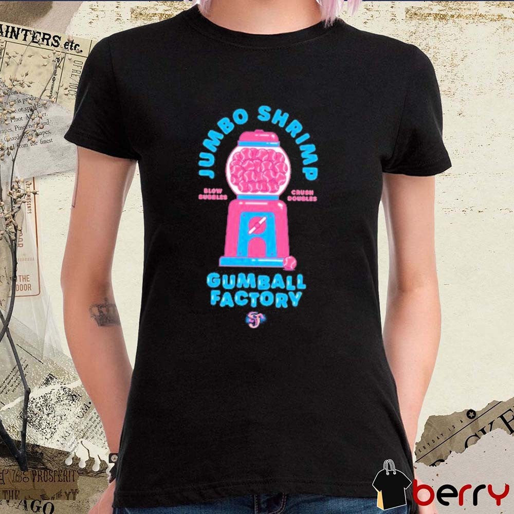 Jacksonville Jumbo MiLB Shrimp Baseballism Youth Gumball Factory t-shirt