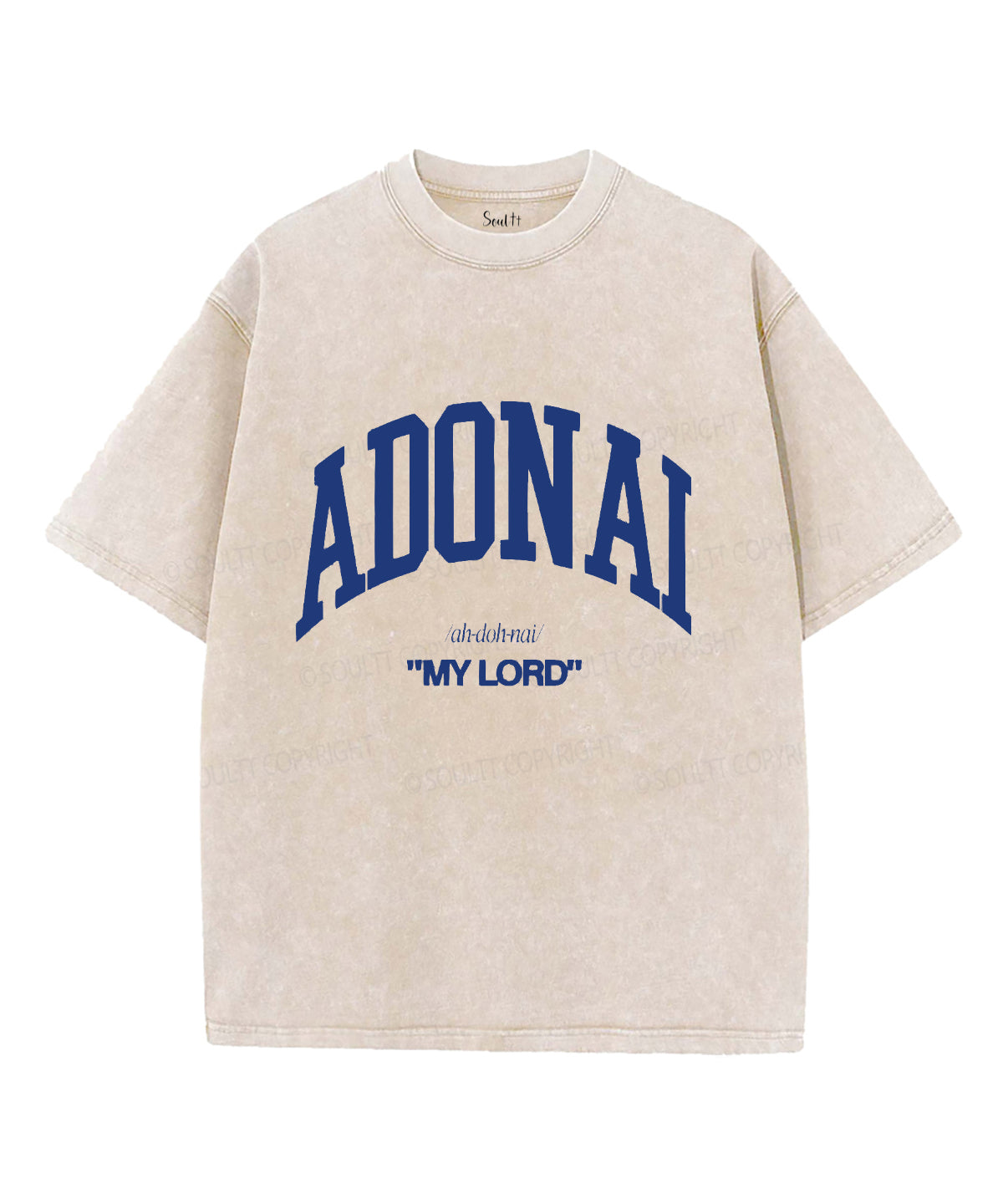 Adonai Unisex Washed Christian T-shirt Hoodie, Sweatshirt | CiraTrend.com (Image 1)