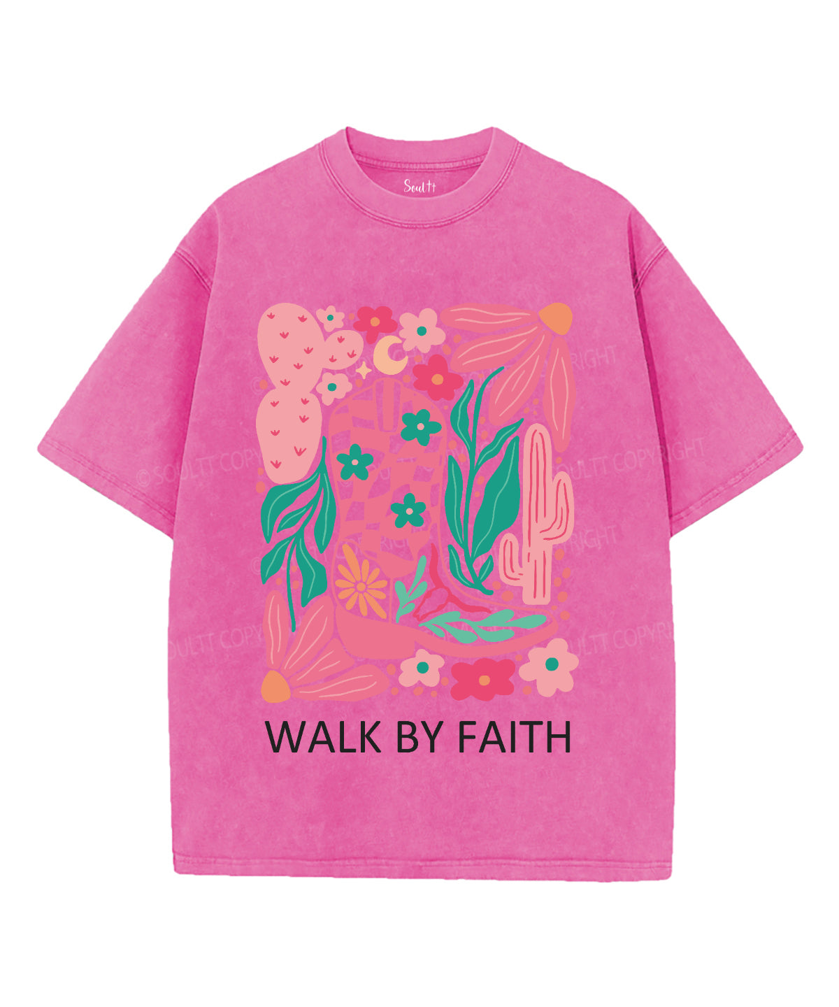 Walk By Faith Washed Christian T-shirt Hoodie, Sweatshirt | CiraTrend.com (Image 3)