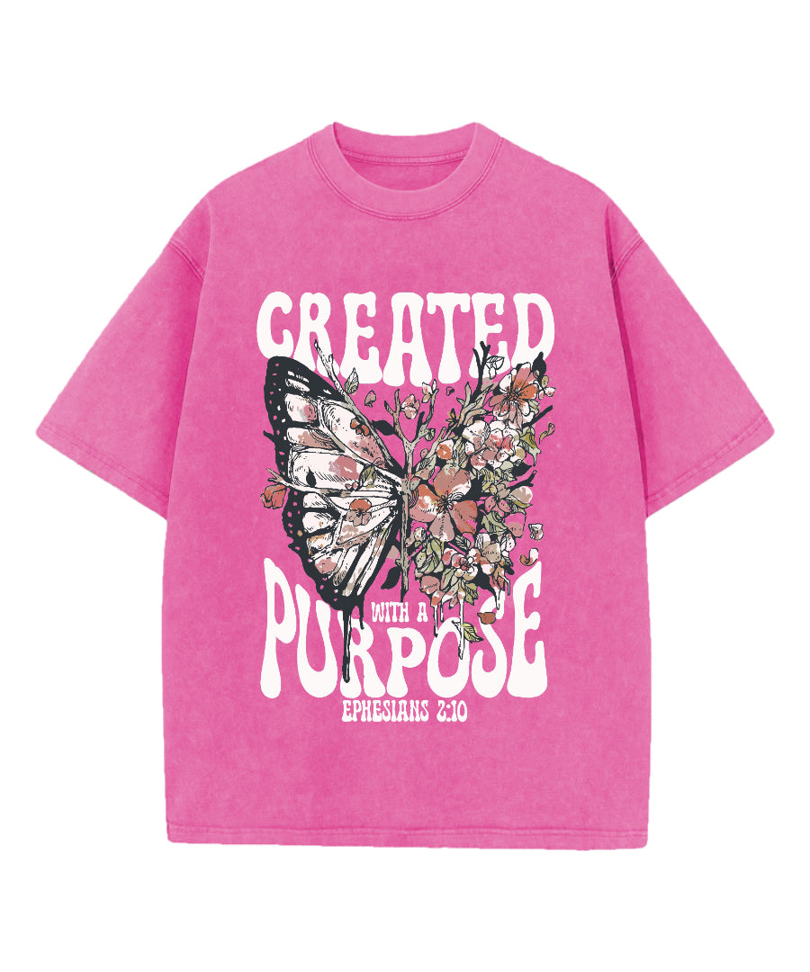 Created With A Purpose Washed Christian T-shirt Hoodie, Sweatshirt | CiraTrend.com (Image 3)