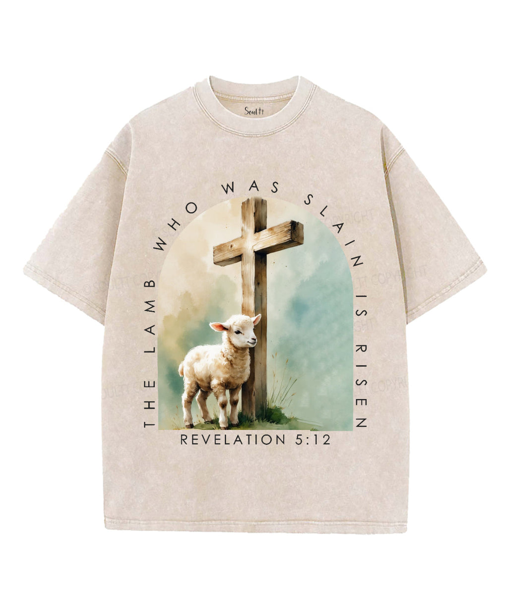 The Lamb Who Was Slain Unisex Washed Christian T-shirt Hoodie, Sweatshirt | CiraTrend.com (Image 4)