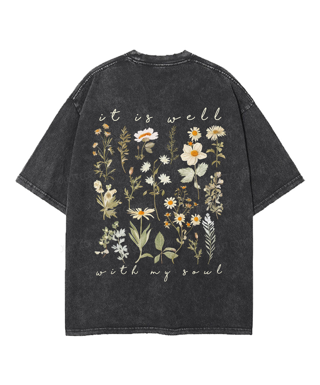 It Is Well With My Soul Double Sided Unisex Washed Christian T-shirt Style005 Hoodie, Sweatshirt | CiraTrend.com (Image 3)