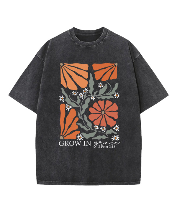 Grow in Grace Washed Christian T-shirt Hoodie, Sweatshirt | CiraTrend.com (Image 1)