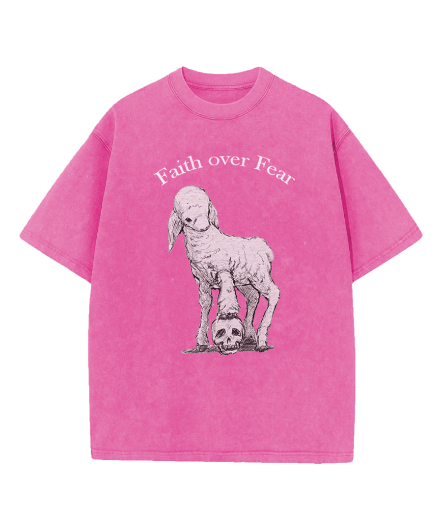Faith Over Fear Washed Christian T-shirt Hoodie, Sweatshirt | CiraTrend.com (Image 2)